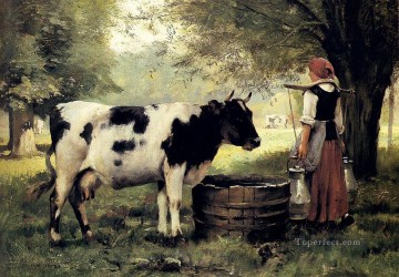  tier Tableaux - La vie à la ferme laitière Réalisme Julien Dupre
